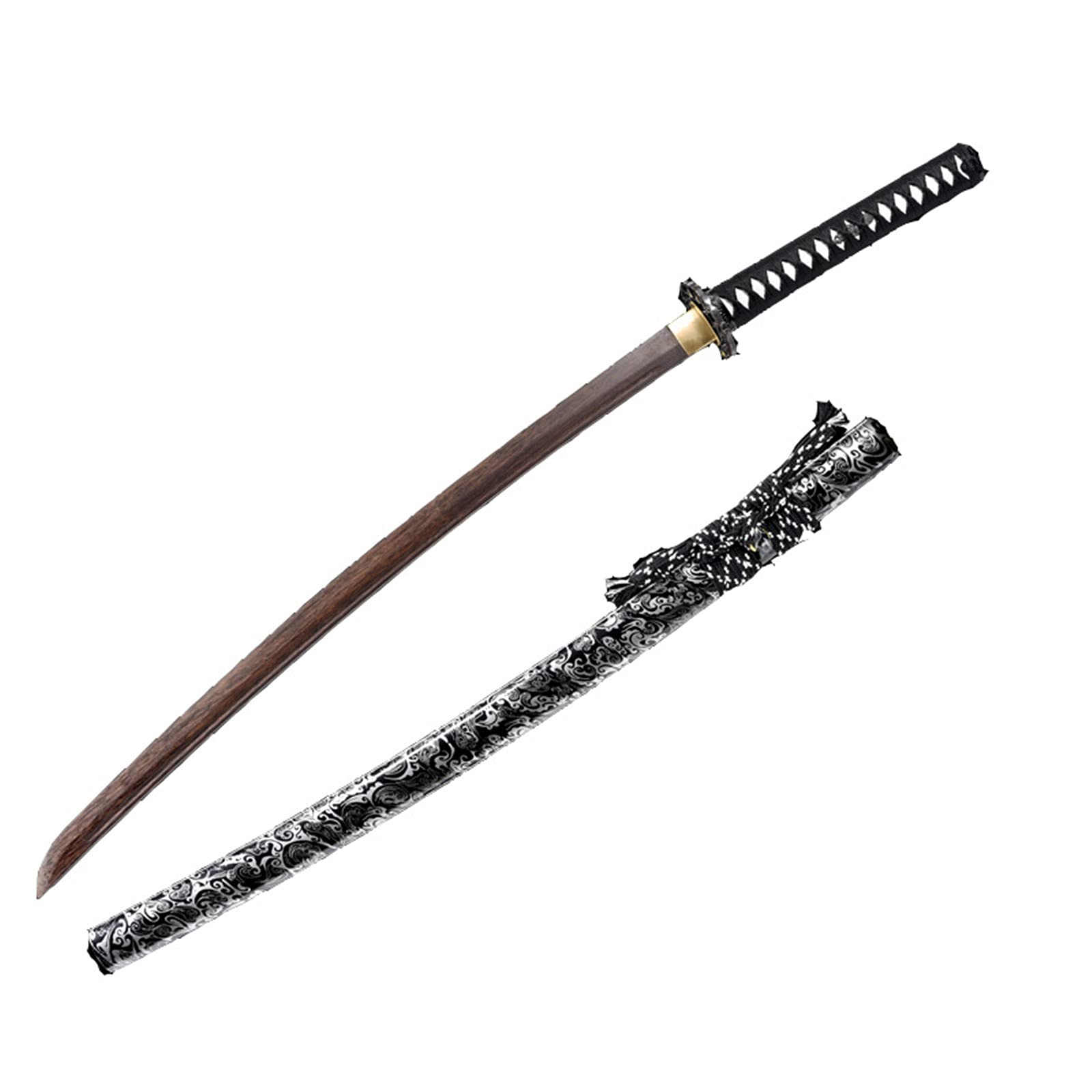 Natural Rosewood Katana, Handmade Wooden Samurai Sword with Sheath